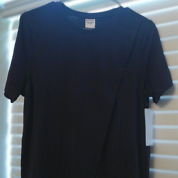 NWT Black Athleta Essence Maternity Asymmetrical Top - Nursing Friendly - Size S - Picture 4 of 14